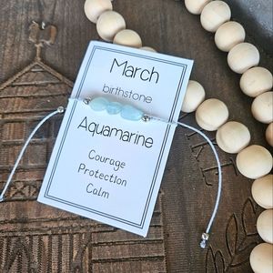Natural birthstone bracelet March- Aquamarine